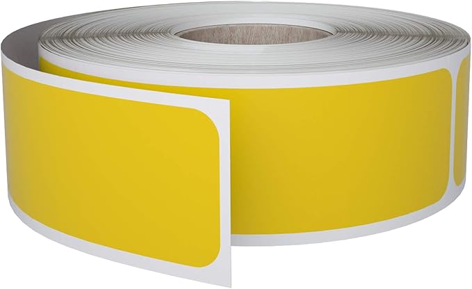 Write-on Labels 3x1 inch Yellow Roll Stickers for File Folders (7.5cm x 2.5cm) 250 Pack by Royal Green