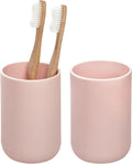 iDesign Toothbrush Holder with 3 Divided Sections for Bathroom or Vanity - Set of 2 - Blush