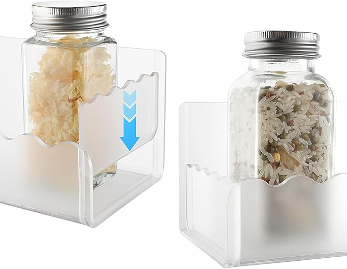 12 inch Spice Rack Wall Mounted,4 Pack Spice Organizer Shelf for Stove Cabinet Pantry Door, Adhesive or Screw Hanging Wall Spice Shelf Storage Holder in Kitchen and RV - Frost Color