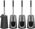 SetSail Toilet Brush, Compact Size Toilet Bowl Brush and Holder Toilet Brushes for Bathroom with Stainless Steel Handle Toilet Cleaner Brush with Durable Scrubbing Bristles, 4 Packs