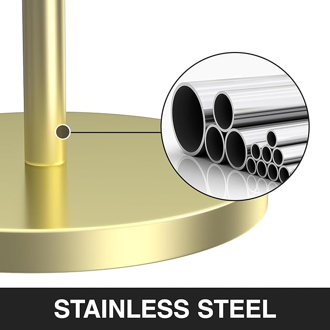 Toilet Paper Holder Stand(with Reserve Function), Free-Standing Spare Rolls Storage Holder, Stainless Steel
