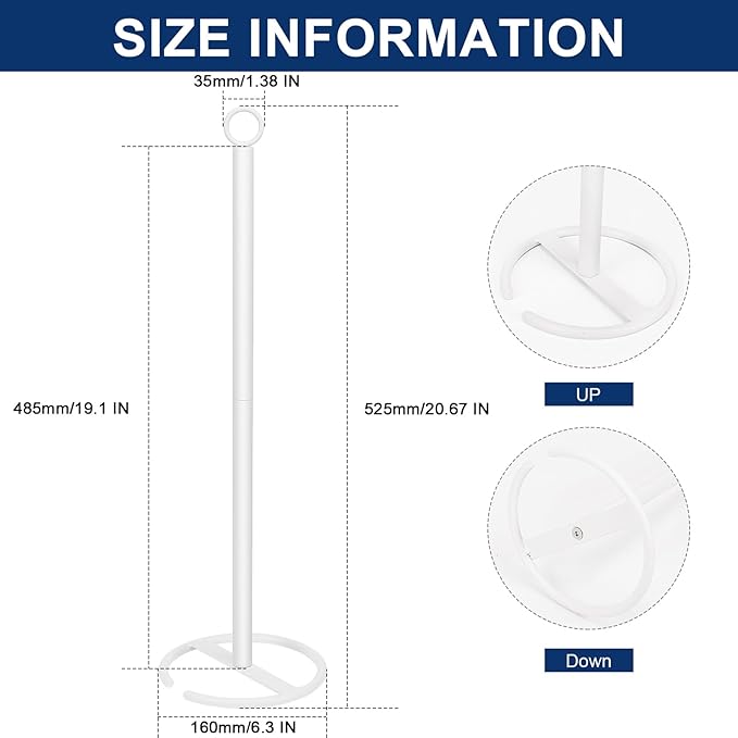 NearMoon Bath Toilet Paper Holder Stand, Freestanding Tissue Paper Storage with Reserve, Space Toilet 4 Rolls Holder for Bathroom/Kitchen Countertop-All Metal (1 Pack, White)