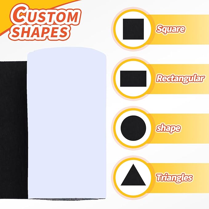 Felt Furniture Pads, Felt Strips with Adhesive Backing, Cuttable Felts Chair Pads, Anti Scratch Floor Protectors for Furniture Feet Chair Legs (40 x 5 x 0.12 Inch, Black)