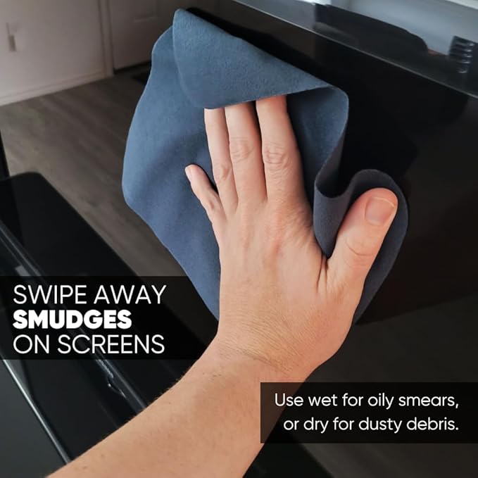 Premium Lens Screen Cleaning Cloth by Microfiber Wholesale | Gray | 8”x8” | 10pk | Soft Microfiber Suede | Compact Size Reusable | No Lint Scratch-Free Durable | Lenses Screens iPads