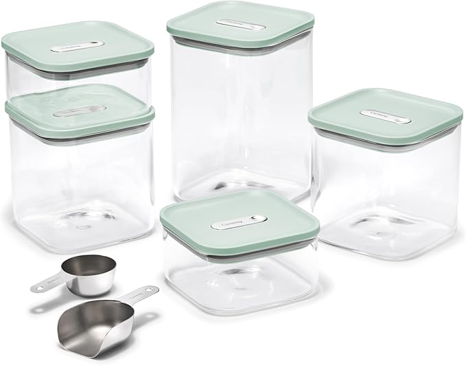 Caraway 13-Piece Glass Airtight Food Storage Containers with Lids – Non-Toxic, BPA-Free Kitchen Storage Containers – Stackable, Space-Saving Airtight Containers for Dry Goods and More - Mist