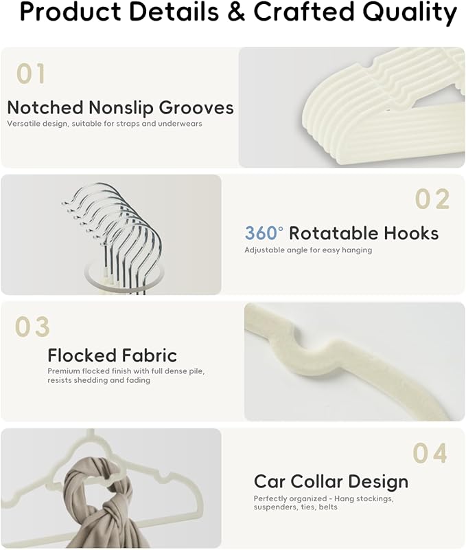 GoodtoU Baby Hangers, Kids Hangers 50 Pack Velvet Hangers for Toddler Infant Childrens Child Small Coats Pants Clothes - Closet Organizers & Storage 12.6 Inch