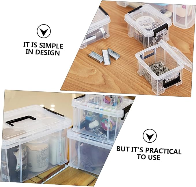 PRETYZOOM 8pcs Mini Storage Boxes Transparent Household Storage Containers for Toys Sundries and Design for Organizing