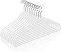 TIMMY 50 Plastic Hangers 17.7 Inch Non-Slip, Space Saving Closet Organizers, Heavy Duty Slim Hangers for Pants, Shirts, Coats (White, Ultra Thin & Durable)