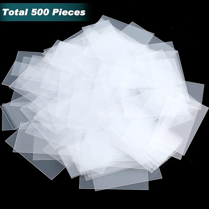 500 Pcs Clear Plastic Tags for Protecting Shelf Label, Price Tag Sign and Ticket Paper Label Holders Library Shelf Dividers Markers for Classroom Office