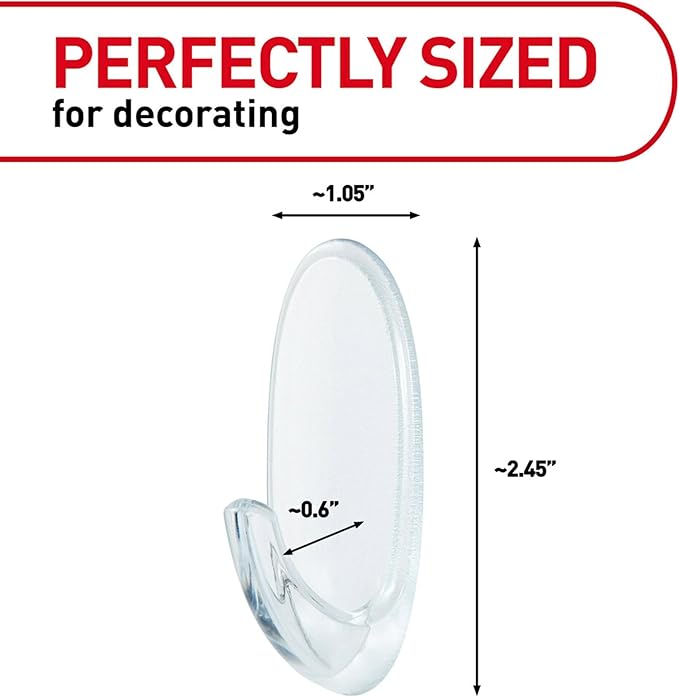 Command Clear Medium Hooks, 14 Hooks, 24 Strips - Easy to Open Packaging, Organize Damage-Free