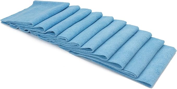 The EveryCart Microfiber Cleaning Cloths, 50 Pack, Multi-Color Blue Yellow Orange Pink, Lint Free Machine Washable, 16 x 16 Inches, Ultra-Absorbent for Home Kitchen Cleaning
