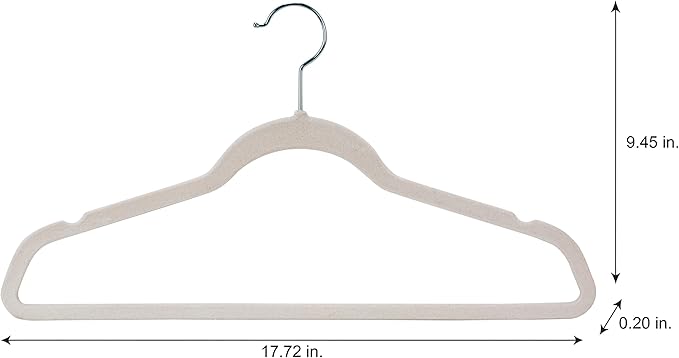 Laura Ashley 25 Pack Slim Velvet Hangers| Durable | Strong Plastic | Slim | Keeps Shape | Closet Organization | White | Holds 10lbs | Holds Shape