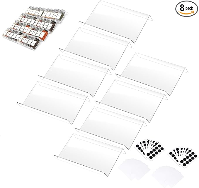 Acrylic Seasonings Spice Rack,Acrylic Spice Drawer Organizer,4 Tier,for Drawer/Countertop,Organize and Display Your Spices,and Seasonings(Jars not included)