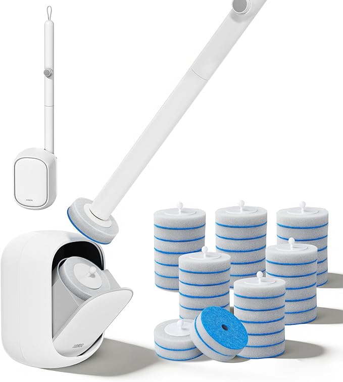 Disposable Toilet Brush,Toilet Bowl Cleaner,Wall Mounted Toilet Bowl Brush with 36 Refills for Deep Toilet Cleaning,Toilet Brush and Holder Set for Hygienic Bathroom Maintenance