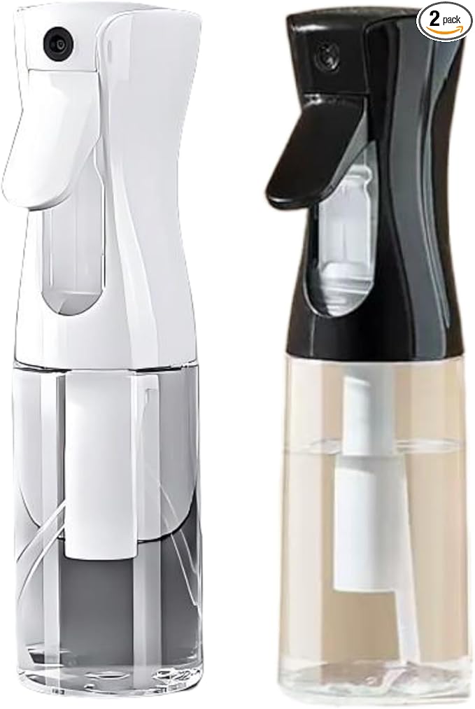 2 Pack Continuous Spray Bottles - Ultra Fine Mist Sprayer | 6.8 OZ Water Spray Bottle for Hair, Cleaning, Plants, Pets, Salons