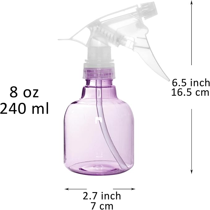 Youngever 6 Pack 8 Ounce Empty Plastic Spray Bottles (Purple)