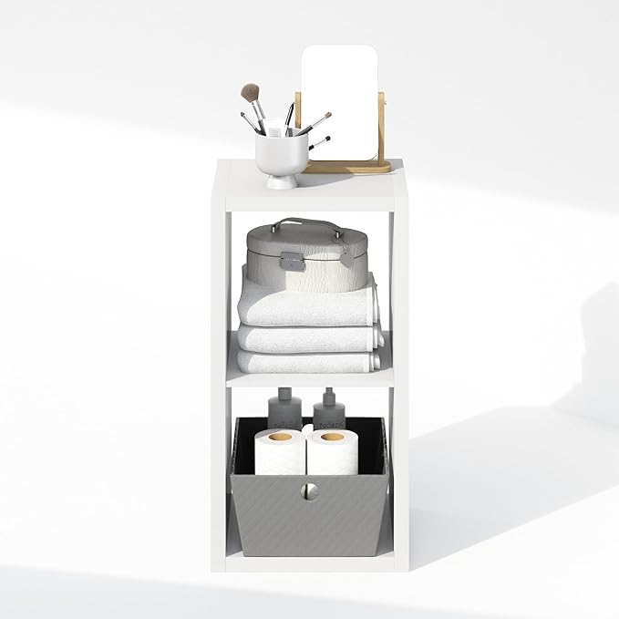 Furinno Cubic Closet Organizers and Storage, 2-Cube Closet Organizer, Open Shelf Closet Storage, Extra Thick Frame for Wardrobe, Bedroom, Living Room, White
