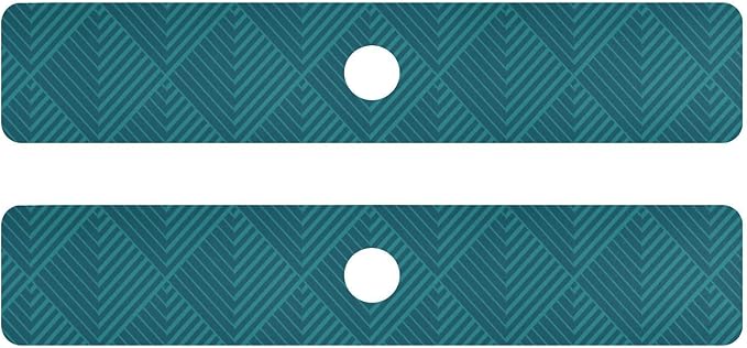 Kitchen Sink Splash Guard 2 PCS 30 Inch Sink Faucet Mat Splash Guard for Bathroom Countertop Water Absorbent Foldable Cuttable Soft Washable Dark Green Geometric Art