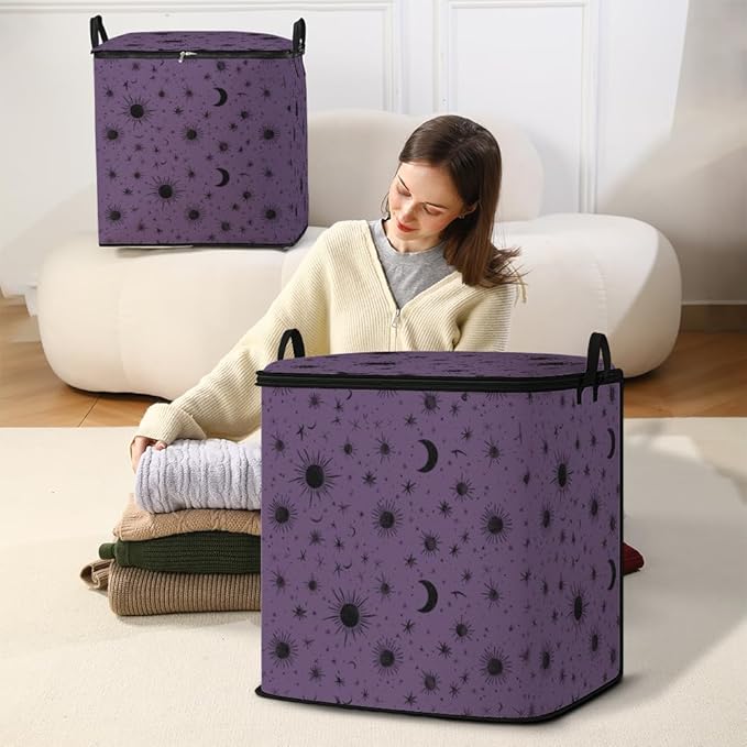 2pcs closet organizers and storage under bed,clothing blanket sweater sheet bedding comforter duvet quilt pillow toy storage bags with lids,dorm room essentials for containers 95L