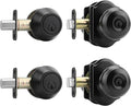 Haidms Black Exterior Deadbolt and Keyed Entry Door Knob Set, 2 Pack with Lock and Key