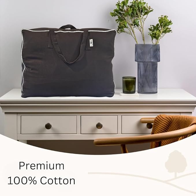 Blanket and Comforter Storage Bag with Handles for Comforters, Blankets, Linens and Garments | Underbed/Wardrobe Breathable Closet Organizer Bag (X-Large (21"x15"x10"), Black)