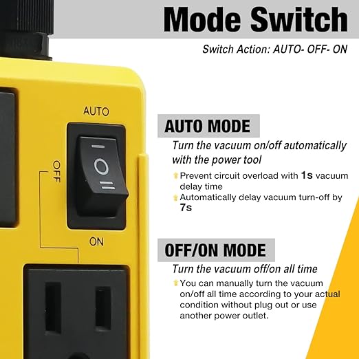 SENCTRL Automatic Vacuum Switch Allow Power Tool/Table Saw to Turn Vac Cleaner/Accessory On and Off Automatically, Load Sensing, On Delay Prevent Circuit Overload, Shop Dust Collector Off Delay