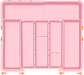 Large Utensil Drawer Organizer Expandable Silverware Organizer for Kitchen Drawer Adjustable Cooking Utensil Holder Cutlery Flatware Tray Spatula Tools Gadgets Storage Dividers Plastic Pink
