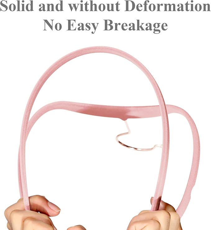 VECELO Premium Velvet Clothes Hangers Suit Heavy Duty (30 Pack)-Non Slip & Space-Saving with 6 Finger Clips & Tie Rack Excellent for Men and Women，Pink