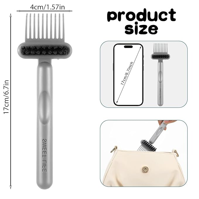 2Pcs 2-in-1 Hair Brush Cleaner & Remover Tool Brush Cleaning Tool Comb Cleaner Effective Hairbrush Cleaner Hair Brush Remover Rake for Man Woman Home Travel Salon Removing Hair Dust (Gray; Green)