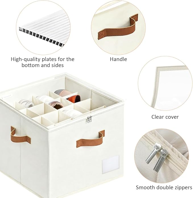 Shoe Organzier for Cloest - Fits up to 16 Pairs Shoe Storage Box,Adjustable shoe Bin with Pop-Up dividers, Space Saver shoes Box organizer with Clear Dust Cover,Foldable shoe Cubby Storage Containers