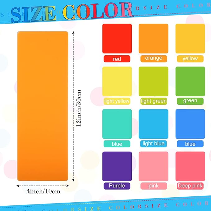 TaoBary 120 Pcs Library Book Dividers with Stickers 4 x 12 Inch Library Shelf Marker Assorted Color Comic Book Markers Plastic Dividers to Organize Home Teaching Supplies, 12 Colors
