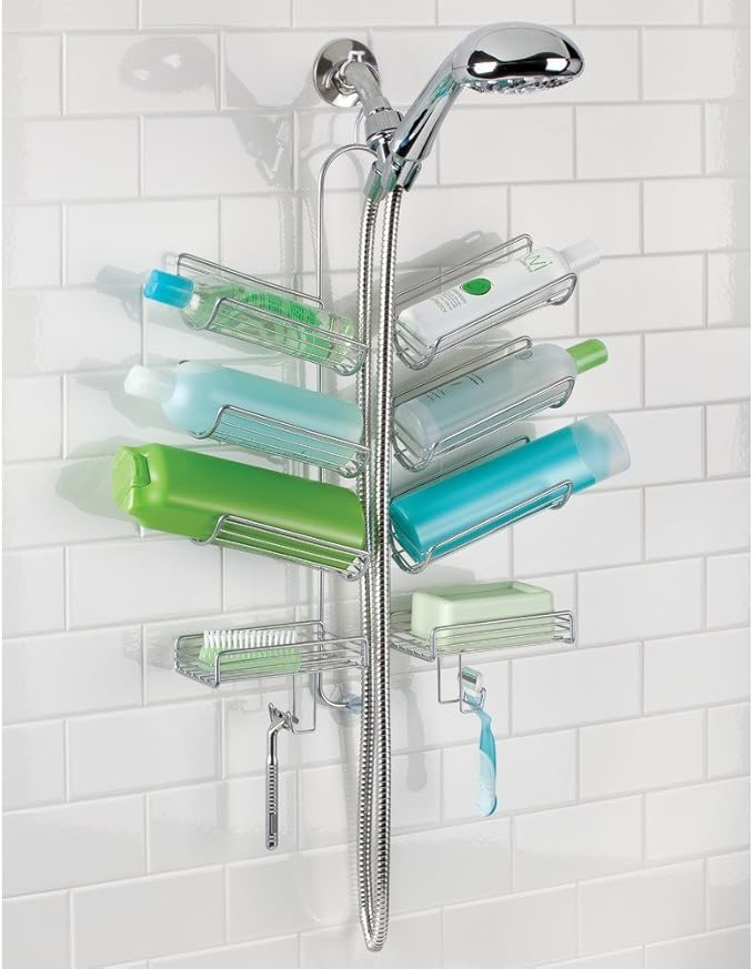 iDesign Steel Hanging Shower Caddy, The Verona Collection – 25” x 14” x 4”, Silver
