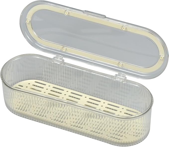 Flatware Tray with Lid,Silverware Tray Kitchen Cutlery Tray and Utensil Storage Container for Flatware and Silverware (Transparent Ripple)