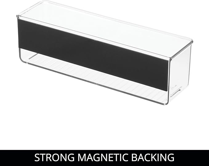 iDesign Magnetic Medium Clear Plastic Organizer Bins for Laundry Room Storage - 2-Pack
