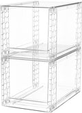 A-LuGei 【𝟮𝗣𝗖𝗦】 Acrylic Stackable Storage Drawers, 11.8" L Makeup Organizer, Bathroom Organizer and, Under Sink Organizer, Plastic Storage Bins