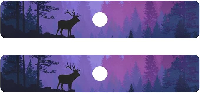 Kitchen Sink Splash Guard 2 PCS 30 Inch Sink Faucet Mat Splash Guard for Bathroom Countertop Water Absorbent Foldable Cuttable Soft Washable Purple Stag Mountains and Forest