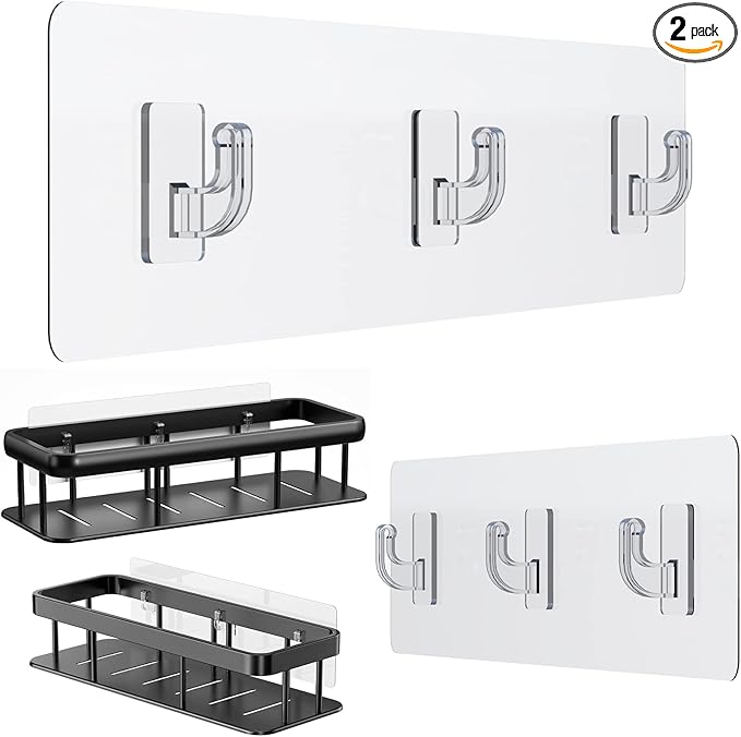 Shower Caddy Adhesive Strips - 2 Pack Replacement for Shower Shelf