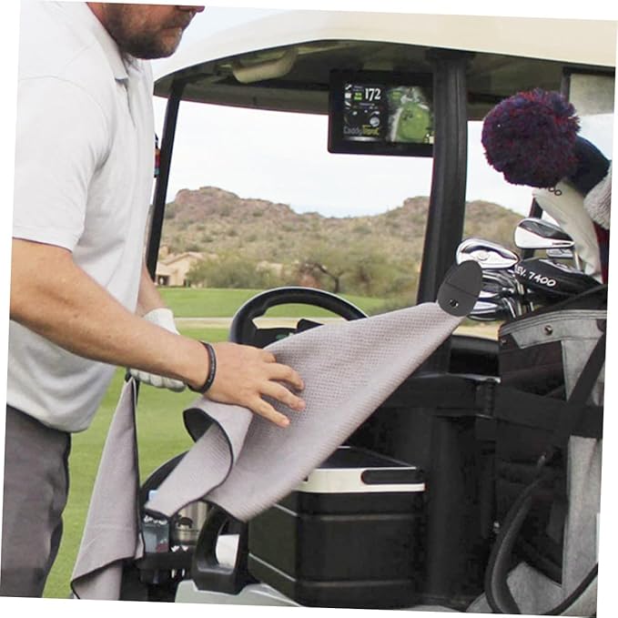 Angoily Golf Ball Towel Magnetic Microfiber Quick-Dry Sports Towel with Buckle Portable Professional Golf Cleaning Cloth