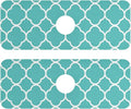 Kitchen Sink Splash Guard 2 PCS 14.7 Inch Sink Faucet Mat Splash Guard for Bathroom Countertop Water Absorbent Foldable Cuttable Soft Washable Turquoise