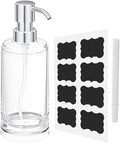Clear Plastic Dish Soap Dispenser for Kitchen Sink, 10oz Refillable Hand Soap Dispenser for Bathroom Countertop, Modern Soap Bottle with Rust Proof ABS Pump