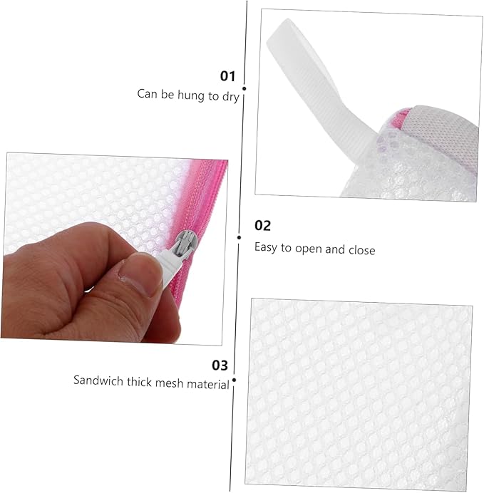 6pcs Laundry Bag Mesh Wash Bag Mini Washing Machine Underwear Washing Bag Zipper Wash Bags Protecting Wash Bag Foldable Laundry Pouch for Home Travel Laundry Room Bag Bra