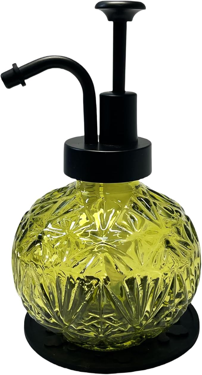 Vintage Soap Dispenser for Bathroom,Glass Kitchen Soap Dispenser with Pump,Farmhouse Antique,Cute Small Rustic Decor(Green)