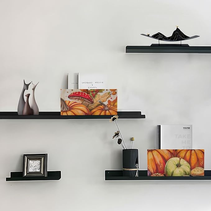 Fall Harvest Pumpkins Mushroom Orange Closet Storage Bins 2 Pcs Felt Open Home Storage Containers Organizer with Handles Collapsible Shelf Basket for Home Office Craft Room Classroom Fabric