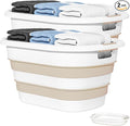 43L(11.5Gallon) Collapsible Laundry Baskets plastic, Pop Up Laundry hamper/Storage Container, Foldable Laundry Basket with Large Capacity,Sturdy,Space Saver (Beige, 2 Packs)