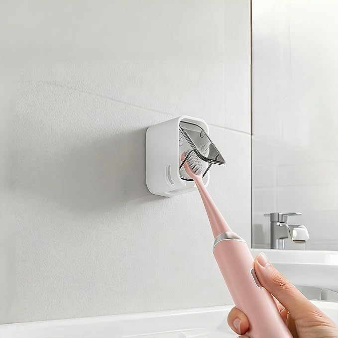 Toothbrush Holders for Bathroom, Travel Toothbrush Head Covers Caps Wall Mounted Toothbrush Holder Single Slot Toothbrush Dispenser Storage Organizer for Travel, Camping, Family, Business 1 PCS