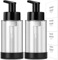 Foaming Soap Dispenser, 10 oz/300ml Foaming Hand Soap Dispenser, 2 Pack Glass Dispenser with 2 Non-Slip Silicone Bottom Sleeve, Refillable Foam Dispenser for Bathroom & Kitchen