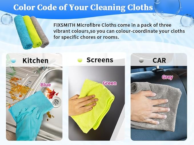 FIXSMITH Shop Towels-400 Pack, Multi-Functional Shop Rags, 12 x 16 in Microfiber Cleaning Cloth, Highly Absorbent Cleaning Rags, Cleaning Towels for Car Kitchen Home Office