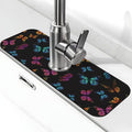 Butterfly Abstract Butterflies Kitchen Sink Splash Guard Faucet Mat Super Absorbent Fast Drying Mat Sink Gadgets-Fast Drying Pad Sink Mat For Kitchen Bathroom (15" X 5.5" )