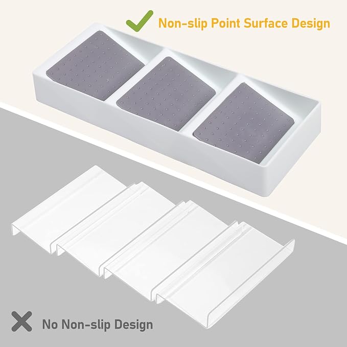 Spice Drawer Organizer, 3 Tier Non-Slip Silicone Seasoning Jars Drawer Insert, Spice Rack Organization for Drawer, Kitchen Spice Rack Tray for Cabinet Countertop Makeup Storage