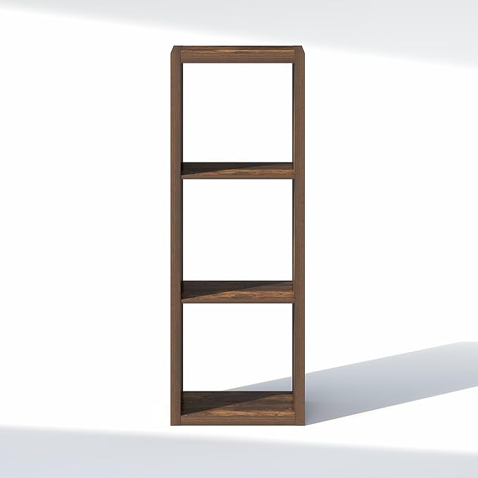 Furinno Cubic Closet Organizers and Storage, 3-Cube Closet Organizer, Open Shelf Closet Storage, Extra Thick Frame for Wardrobe, Bedroom, Living Room, Amber Pine